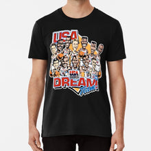 Load image into Gallery viewer, Usa Dream Team Retro Cartoon Worn Look T Shirt T Shirt Usa Dream Team Retro Cartoon Worn Look Caricature T Shirt