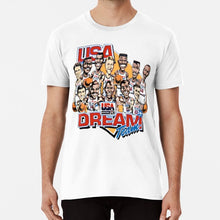 Load image into Gallery viewer, Usa Dream Team Retro Cartoon Worn Look T Shirt T Shirt Usa Dream Team Retro Cartoon Worn Look Caricature T Shirt
