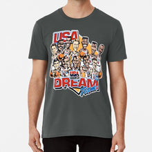 Load image into Gallery viewer, Usa Dream Team Retro Cartoon Worn Look T Shirt T Shirt Usa Dream Team Retro Cartoon Worn Look Caricature T Shirt
